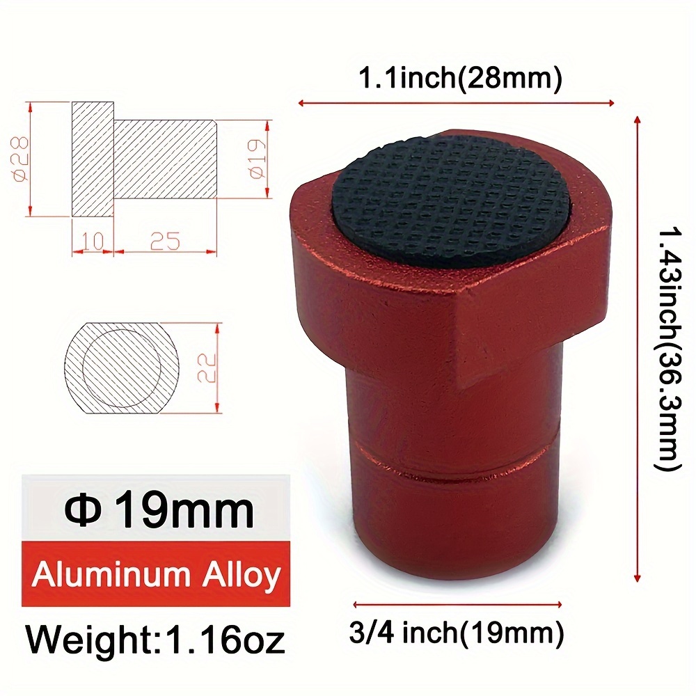 Aluminum Alloy Mft Table Stop For 3/4 Inch Dog Hole, Bench Dog Woodworking Stop With Non-slip Pad