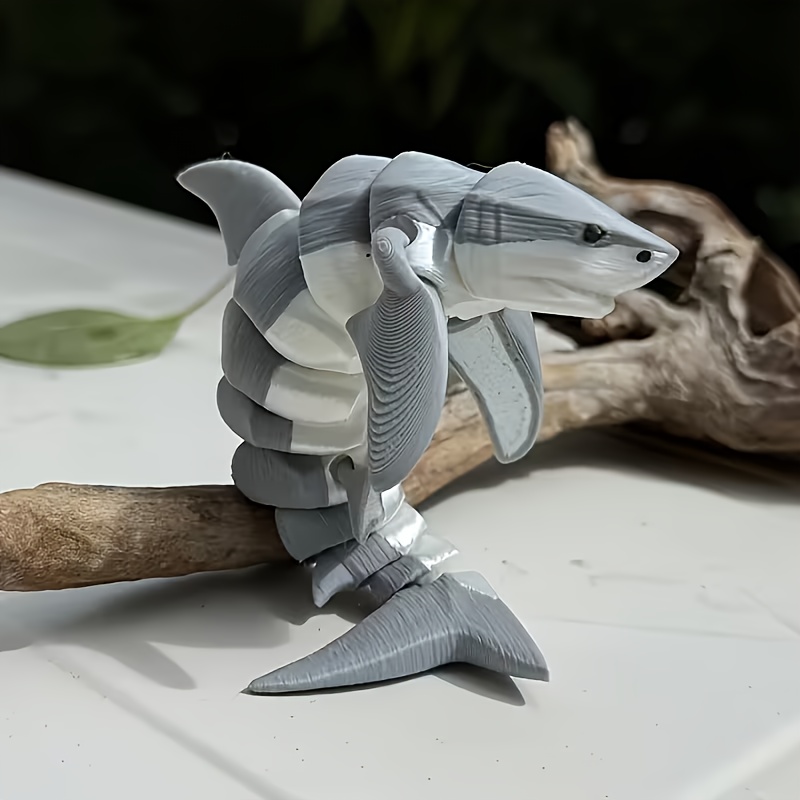 3d Printed Shark Statue Decoration, Children's Toy Ornament, Multi-jointed And Movable, Cute