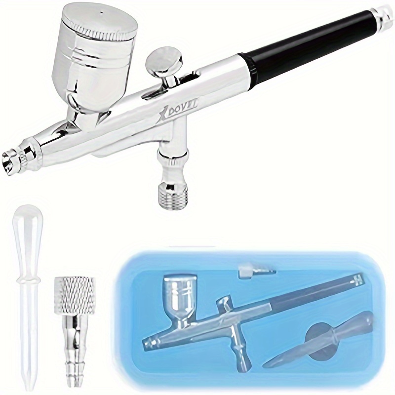 

Airbrush Kit Dual-action Gravity Feed Air Brush With 0.3mm And 1/4 Oz. For Hobby, Models, Art, Tattoo, Nail Art, Cake