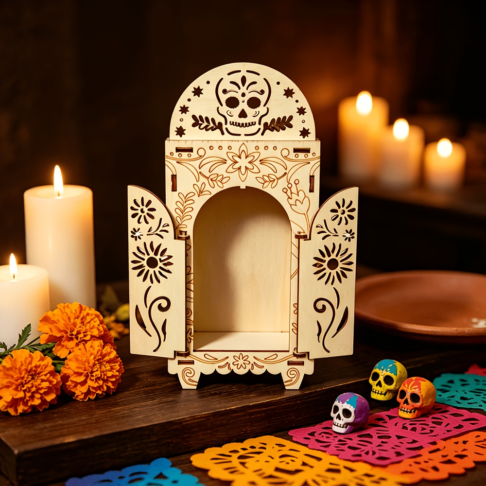 TEMU Wooden Party Table Centerpiece, Arched Openwork Door Frame With A Sugar On Top And Carved Floral Vine Elements On The Sides. Suitable For ,