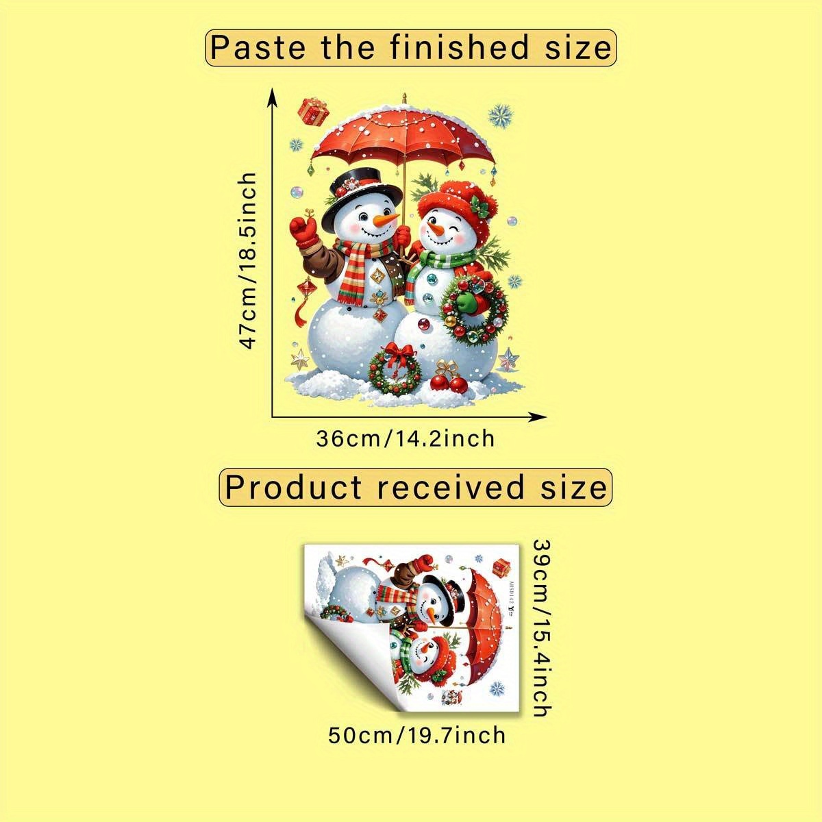 Image of 1pc Self-adhesive Removable Pvc Window Clings - Double-sided Christmas Snowman, , Wreath, Ball & Snowflake Stickers Suitable For Glass Doors,, Mirrors - Easy & Stick Holiday Decoration