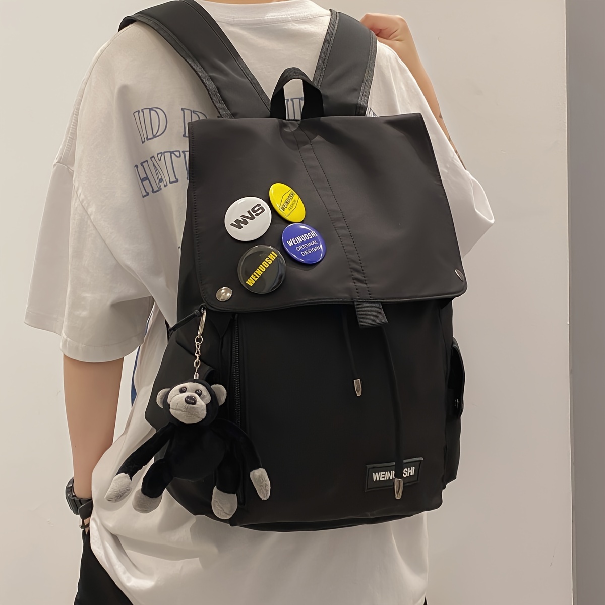 Large Capacity Waterproof Backpack Fashion Casual Solid - Temu United Arab  Emirates