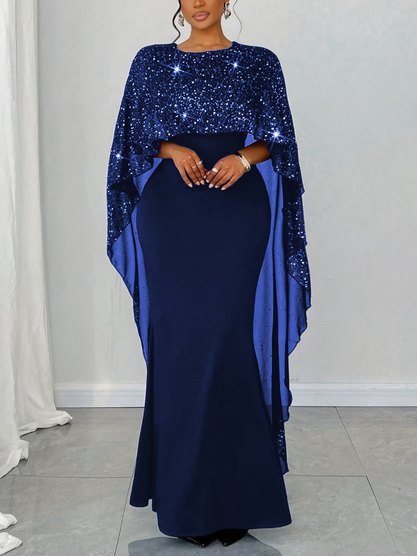 plus size plus size womens elegant black mermaid dress star - Temu