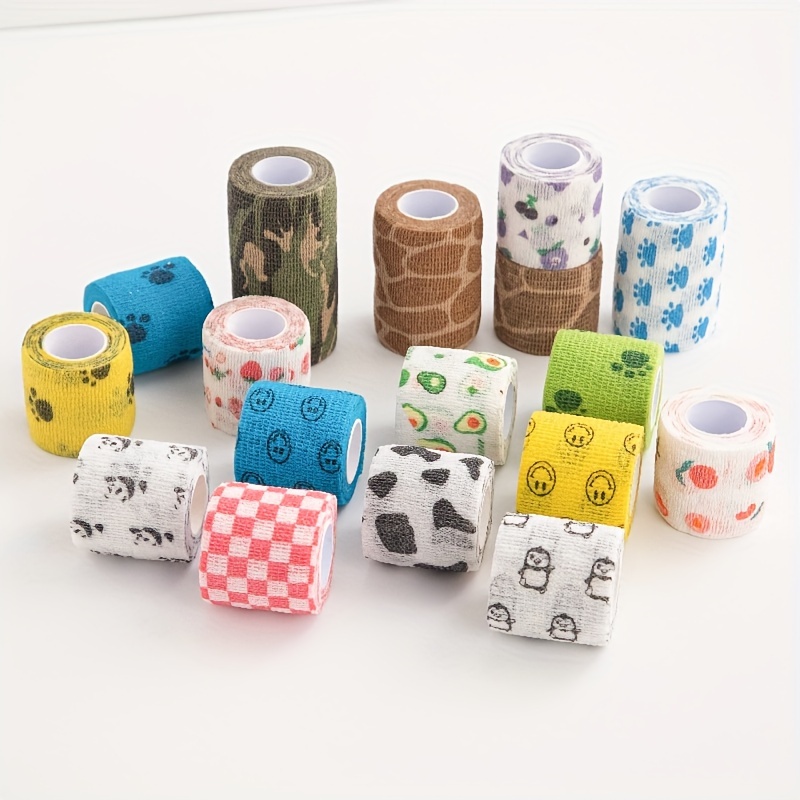 6pcs Mixed Colors Pet Vet Wrap Self Bandage, Non-woven Pet Elastic Bandages, Wrap Tape For Wrist, Ankle Sprains & Swelling