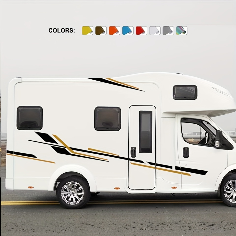 6pcs Striped Vinyl Decal Set. Suitable For Camping Vehicles, Rvs, And Van Customization Accessories - Graphic Car Decor Stickers, Christmas Decorations