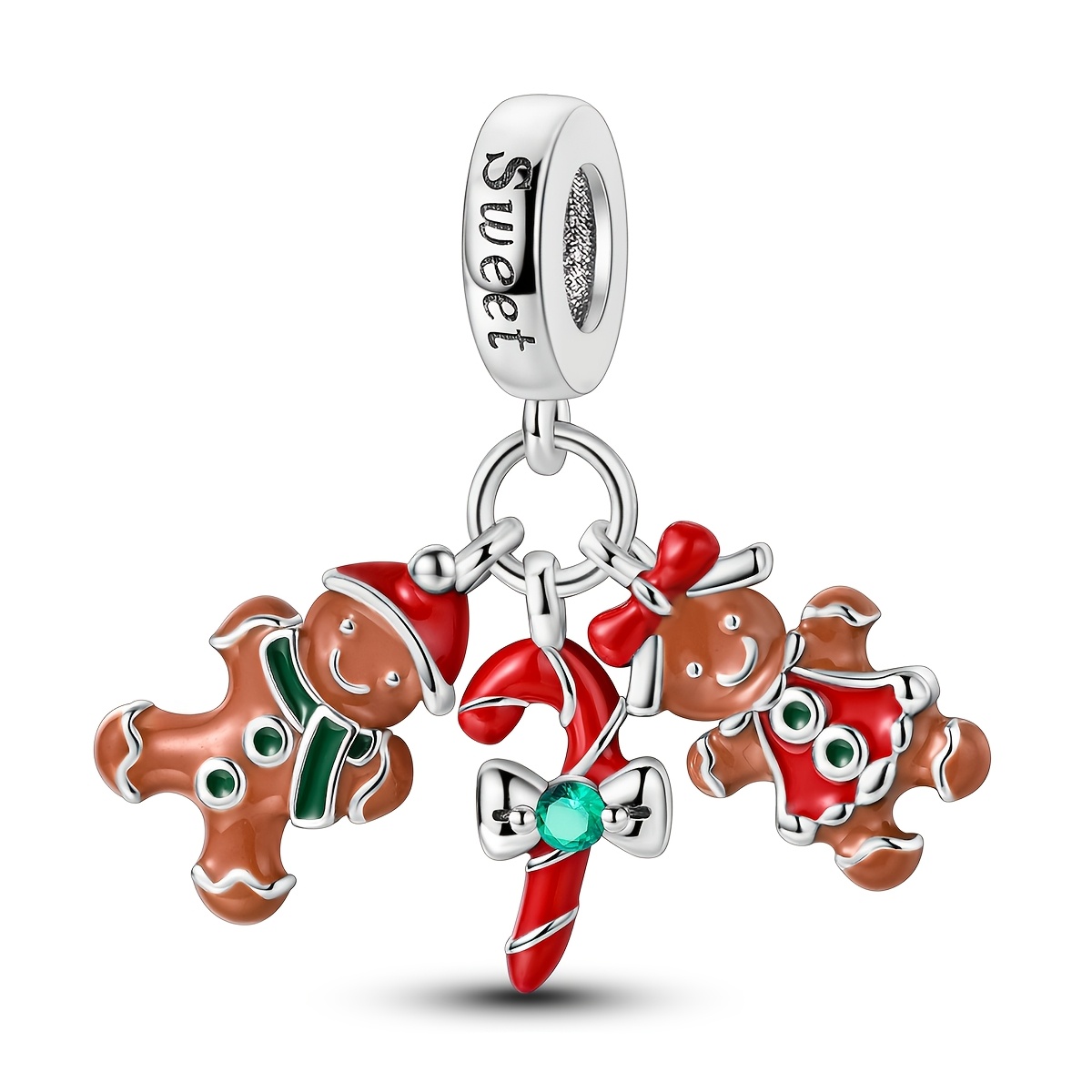 TEMU Ciondoli Argentati per Donna, 1 pz, Design Originale, Dolcetti di Zucchero, Creazione di Gioielli, Regali, Adatti per Braccialetti e Collane