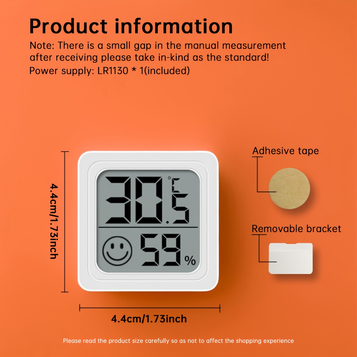 1pc Digital Thermometer Hygrometer for Home, Car, and Laboratory Use - Battery-Powered, 0.01?C/0.RH Accuracy, Compact Design with LCD Display, Ideal for Indoor Temperature and Humidity Measurement, Indoor Thermometer | Modern Thermometer | Durable Plastic Body, Thermometer for Home, Digital Clock For Wall, Digital Wall Clock, Clock Digital, Weather Station, Humidity Meter, Temperature And Humidity Sensor, Temperature Meter, Outdoor Thermometer, Indoor And Outdoor Thermometer, Window