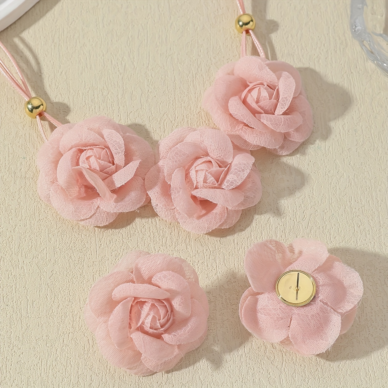3pc Floral Earrings and Necklace Set