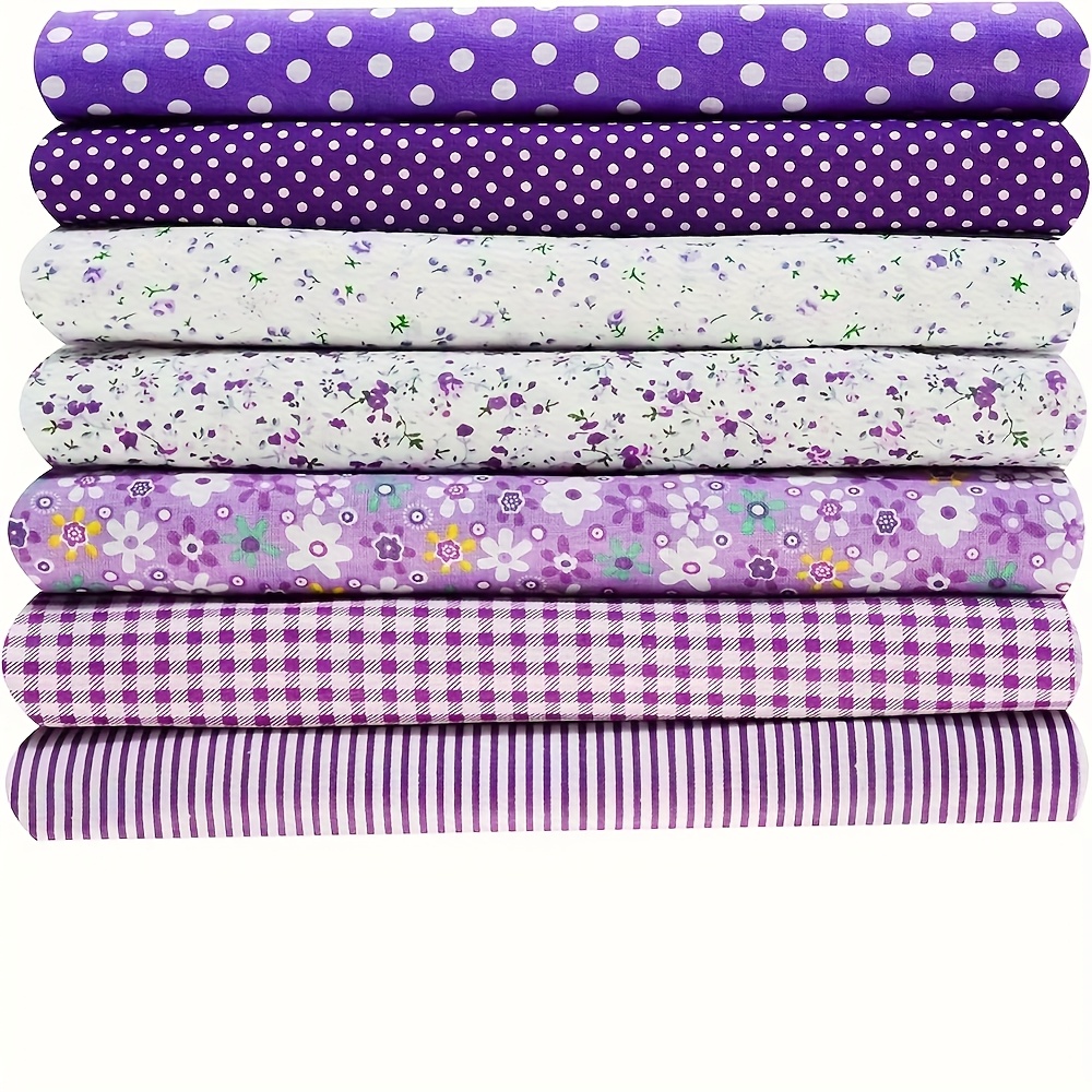 7pcs purple floral   bundle pre cut quarter squares vibrant and   suitable for quilting and   quilts decorations dolls and bags hand wash    