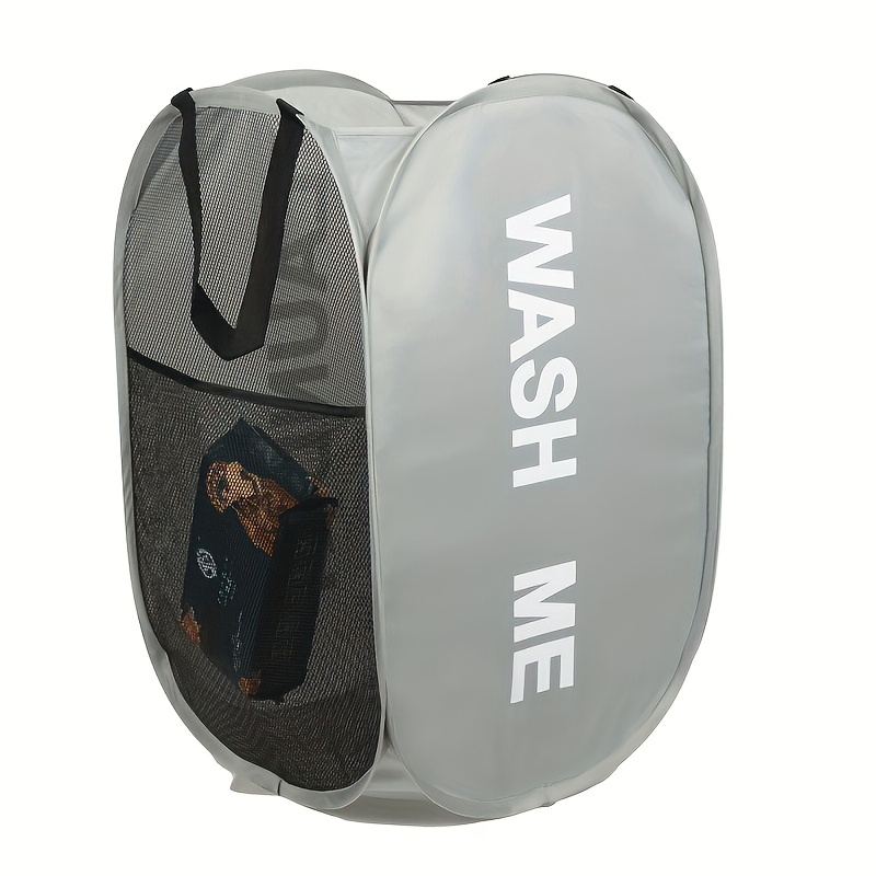 Image of A Foldable Laundry Basket, With Handle, , Suitable For Family Organization Storage Box, Multi-functional Sports And Leisure Style, Suitable For Bathroom, Bedroom, Dormitory Decoration, Laundry Baskets