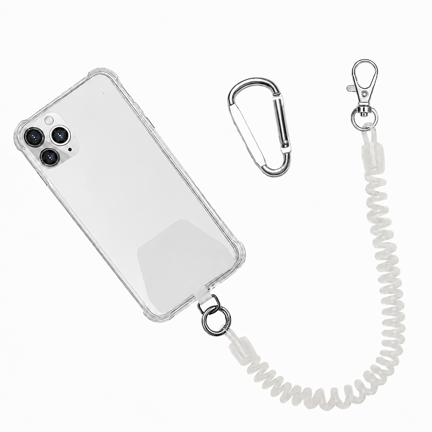TEMU Multi Functional Anti-theft Mobile Phone Lanyard, Equipped With A Spring Wristband And And Phone Clip, With A Stretchable Elastic Connector To