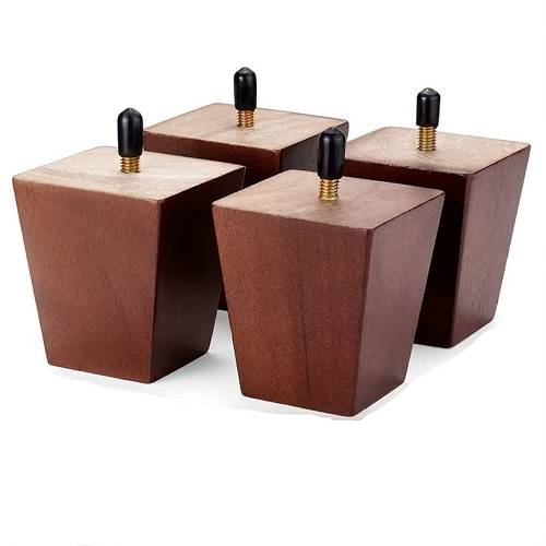 item picture 2 4pcs wooden furniture legs set 3 4 5 6 8 inches espresso square and gourd shaped replacement feet suitable for sofas chairs stools coffee tables beds or diy projects