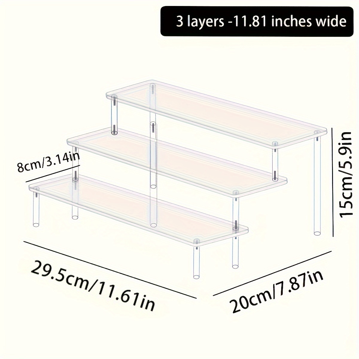 TEMU Versatile Acrylic Display Stand - , Organizer For , Lipstick, Polish & - For Desserts, , And Decor