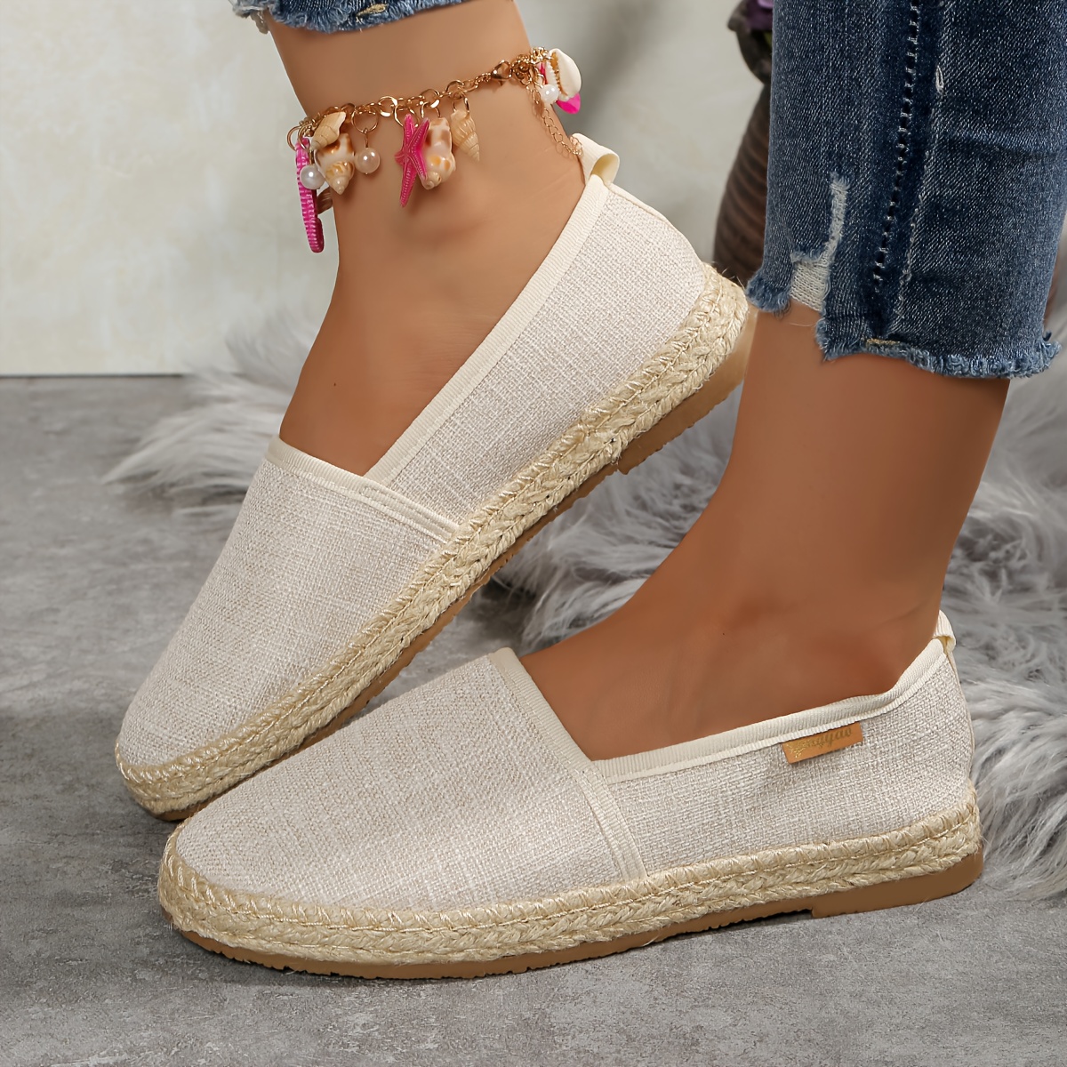 retro classic solid color womens flat shoes and loafers from 2025 casual   straw and hemp rope lazy shoes and fisherman shoes light comfortable and breathable suitable for daily outdoor   versatile for   Product details 1