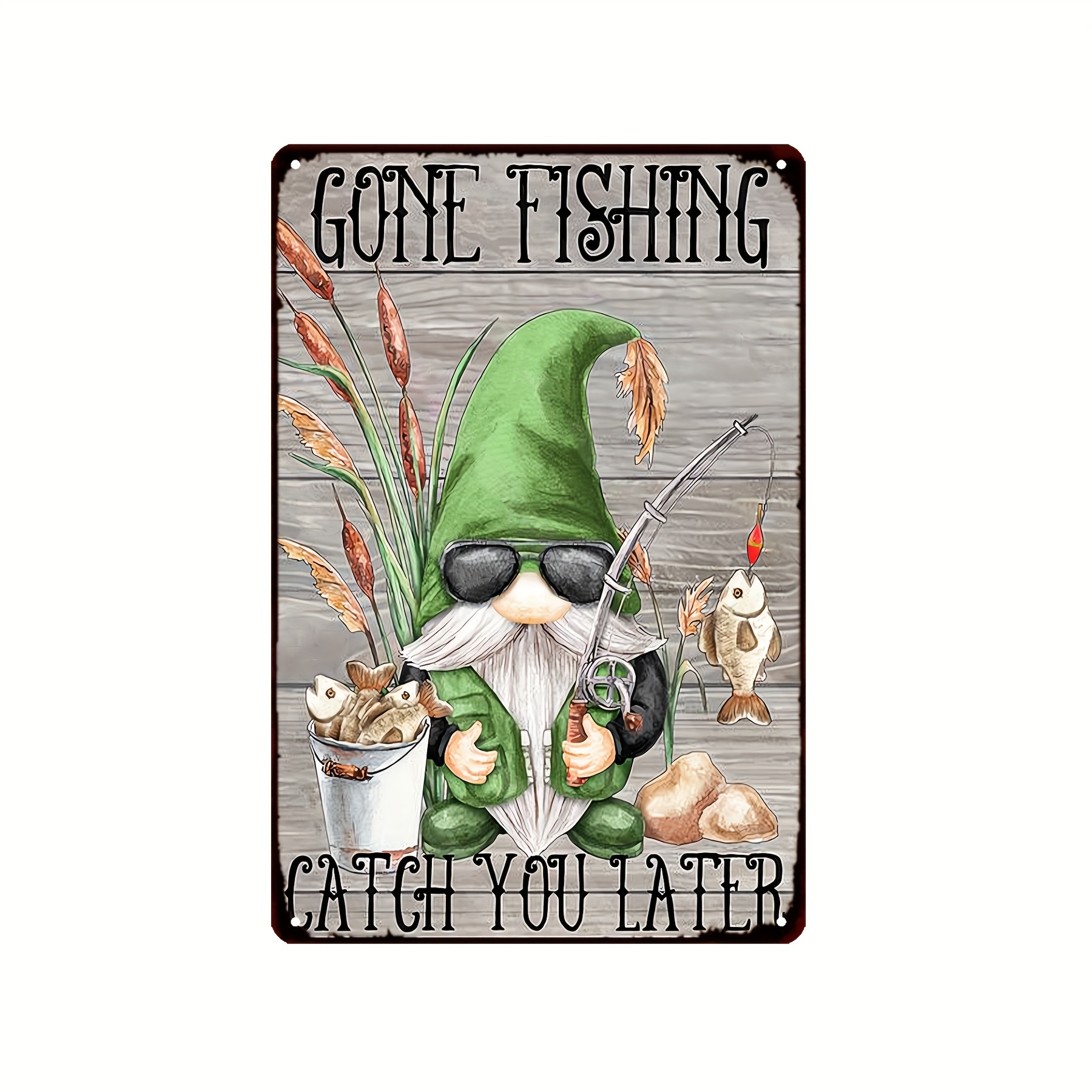 Fishing Goblin Aluminum Tin Sign Vintage Plaque Decoration - Temu New  Zealand