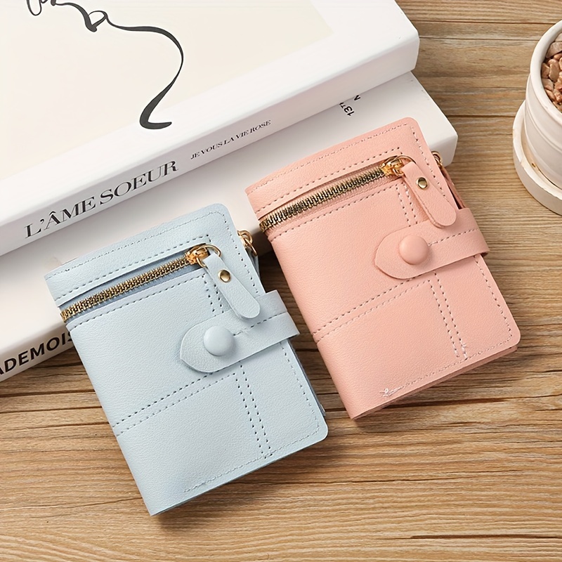 

Buckle Decor Short Wallet, Multi Card Slots Coin Purse, Cute Mini Credit Card Holder, Foldable Money Clip