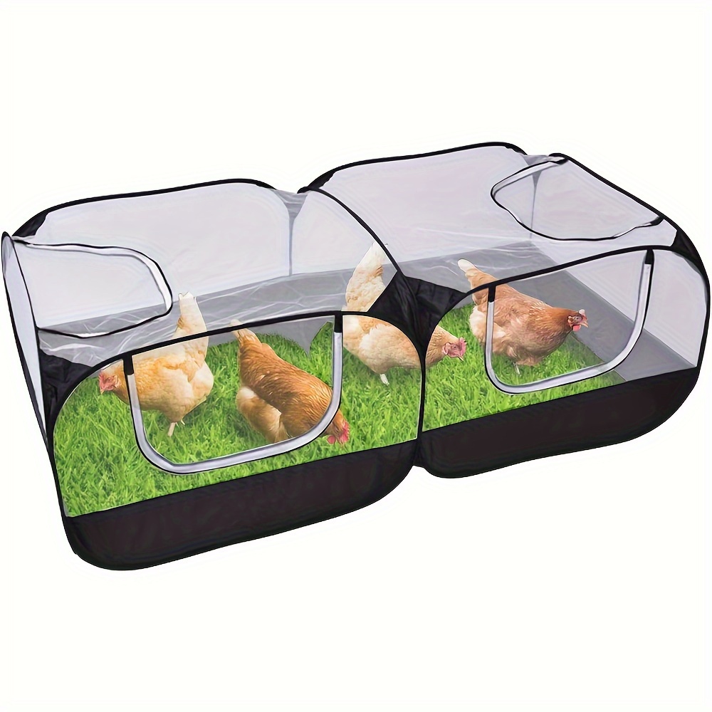 Image of 1pc Large Chicken Fence Without Bottom, Foldable Breathable Small Pets Cage Tent, Portable Outdoor Sports Playpen