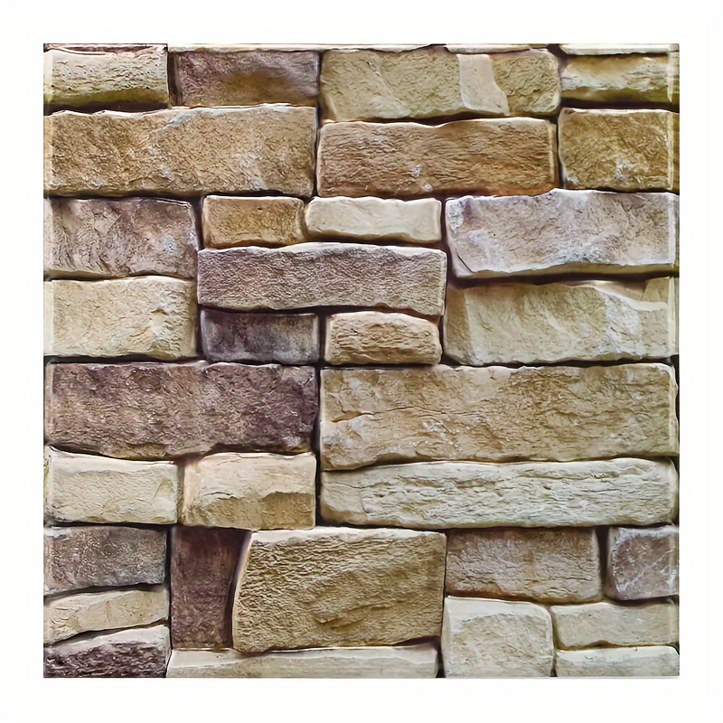 

10pcs 3d Faux Stone Wall Panels, Peel And Stick Plastic Tiles, Farmhouse Rustic Decor, Heat & Water Resistant, Diy Home Decoration