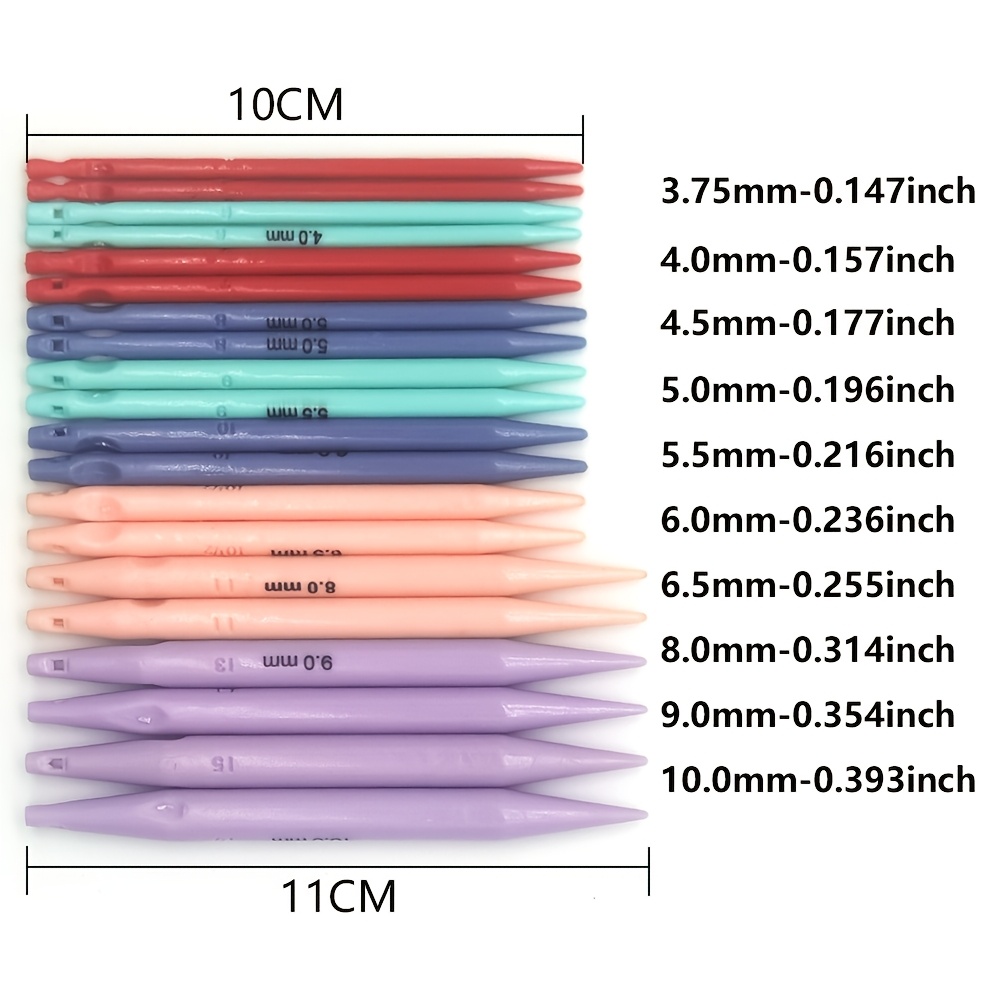 

[10pcs Knitting Needles Set] 10pcs Knitting Needles Set, Plastic Abs Interchangeable Loop Needles, With Flexible Cables, In Multiple Sizes (3.75mm-10mm) For Sweater Making, With Pu Case