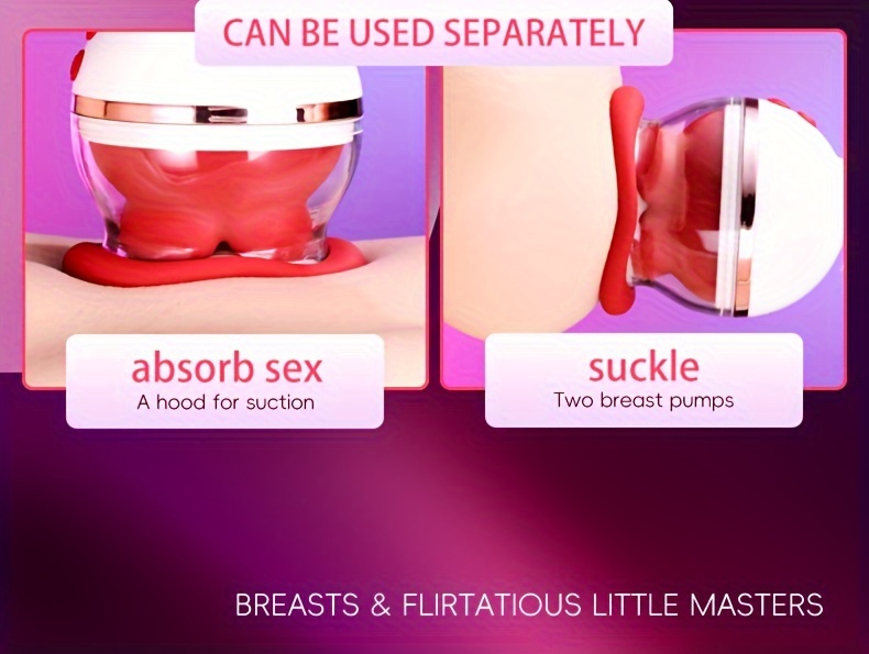 1Pc Mouth Licking Sucker for Couples Sex Life, Female Tongue Licking and Suction Vibrator, 3 Suction Vibrators, 5 Vibration Methods, Nipple Type Toy Clitoral Vibrator, Sex Toy Type Stimulator Nipple Type Toy G-Spot Vibrator, Female Adult Sex Toys