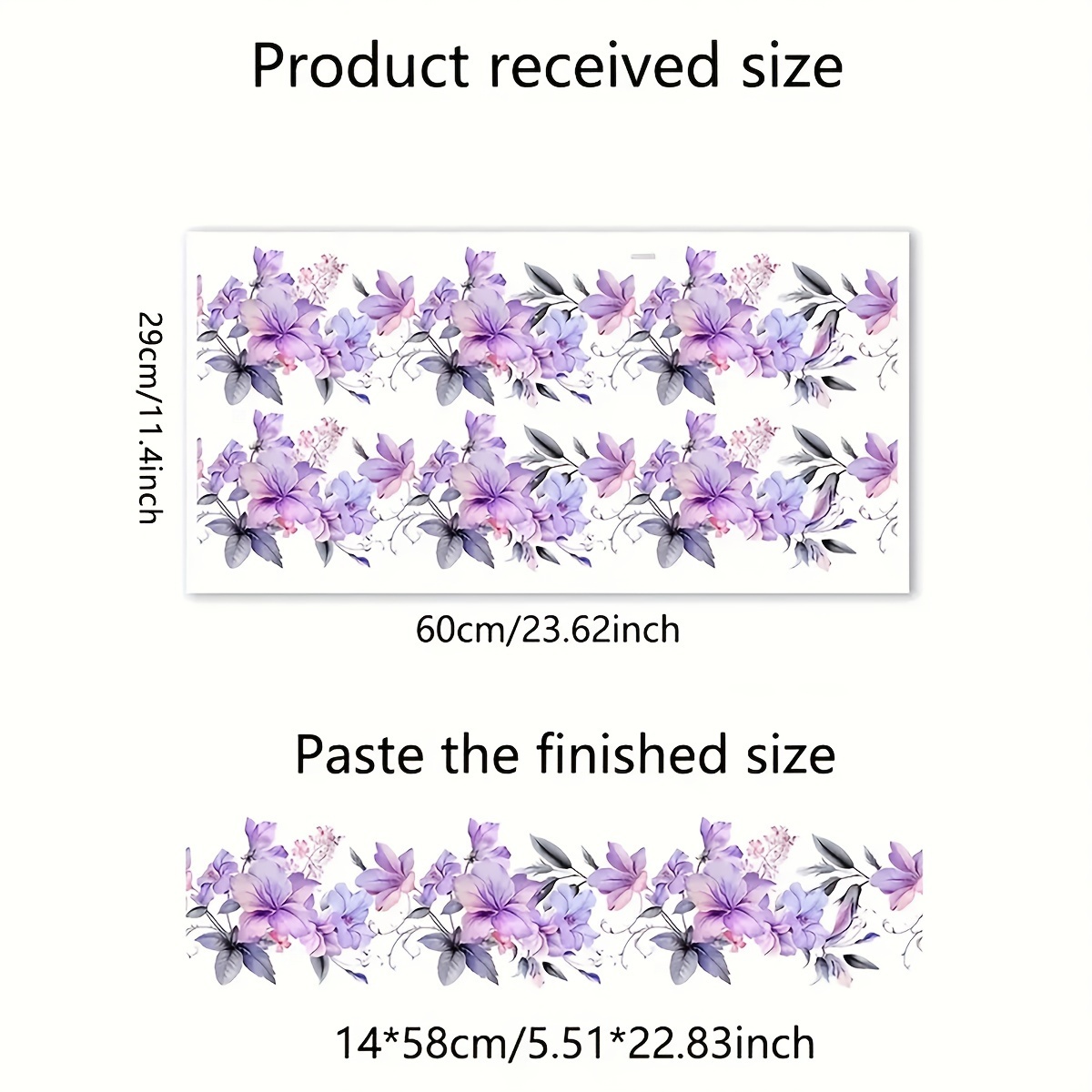 1pc Pink Flower Vine Wall Sticker, Plant Wall Decal Removable Vinyl Peel And Stick For Living Room Bedroom Bathroom Kitchen Decoration