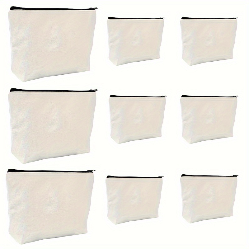 

10/30 Pack Canvas Zipper Pouches, 8.85x6.9 Inches Bags For School, Home & Storage