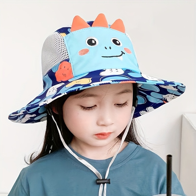 Casual Breathable Wide Brim Sun Hat Kids Fishing Hat Boys - Temu