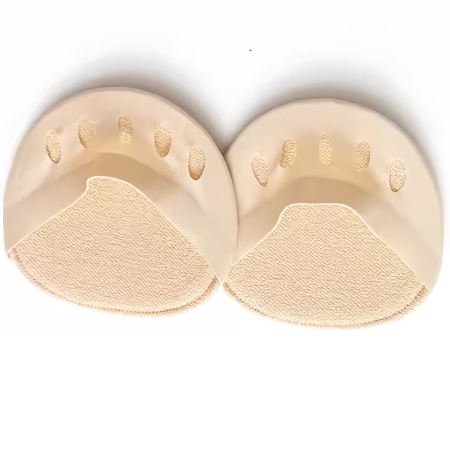 TEMU 1 Pair Of Soft Five-toe Forefoot Pads - Made Of Comfortable Material With Shock Absorption And Pressure Relief . The Elastic Toe Sleeves Are