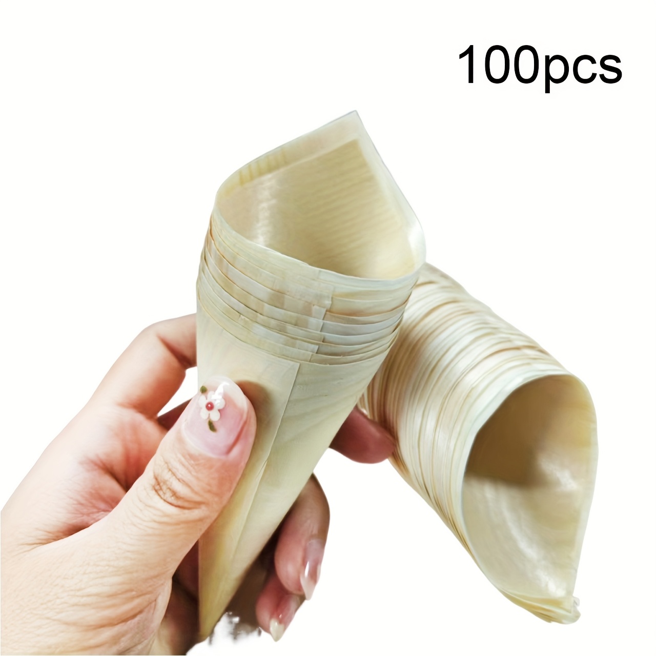 50/100pcs Natural Wooden Dessert Cones - Disposable High-quality Ice Cream, Fruit & Biscuit Snack Cones For Parties, Picnics, Home & Commercial Use, Dessert Serving | Cones | Snack Cones