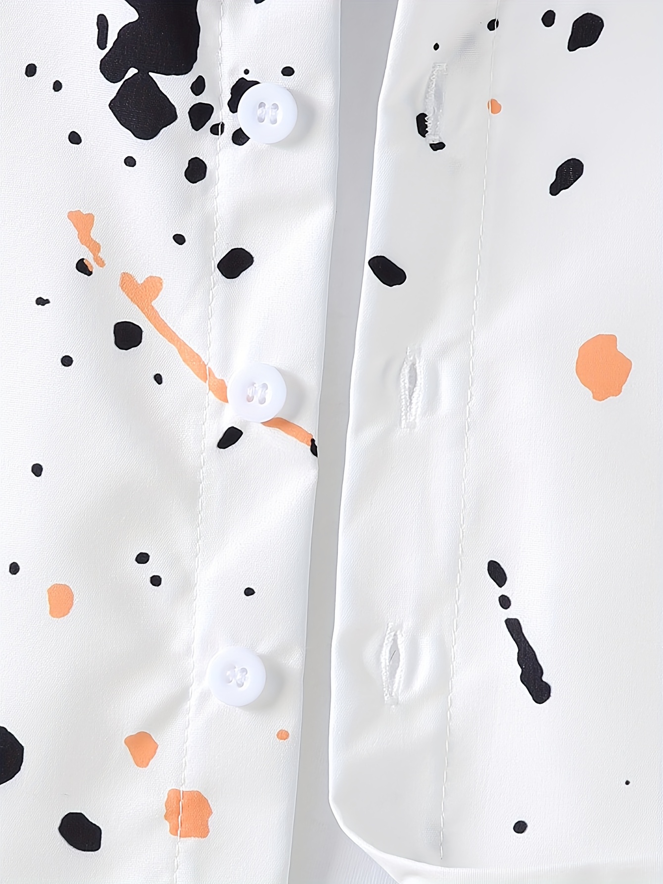 Summer Set for Boys with Splashed Ink Printed Short Sleeve Shirt + Plain Color Shorts