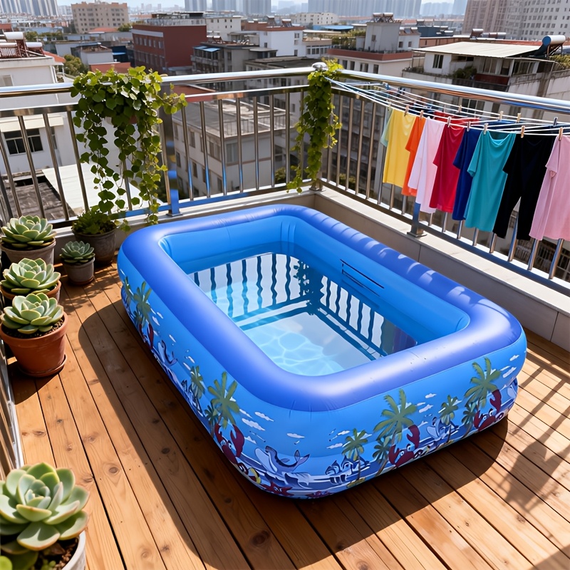 2-Layer Inflatable Swimming Pool for Backyards and Gardens