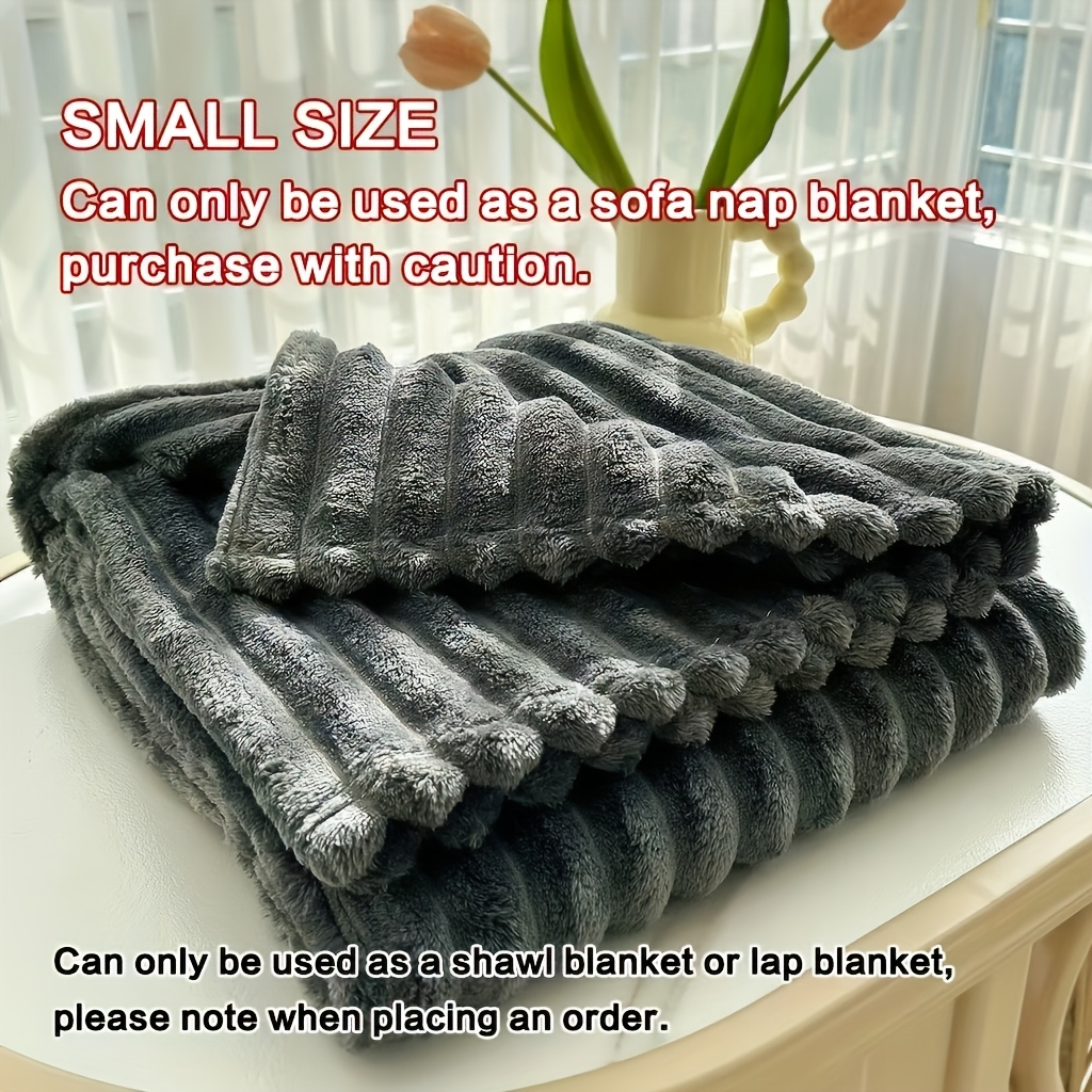 TEMU 1pc Blanket Soft And Comfortable Faux Rabbit Hair Reversible Blanket Thermal Fleece Blanket Nap Blanket Air Conditioning Blanket Office Outdoor