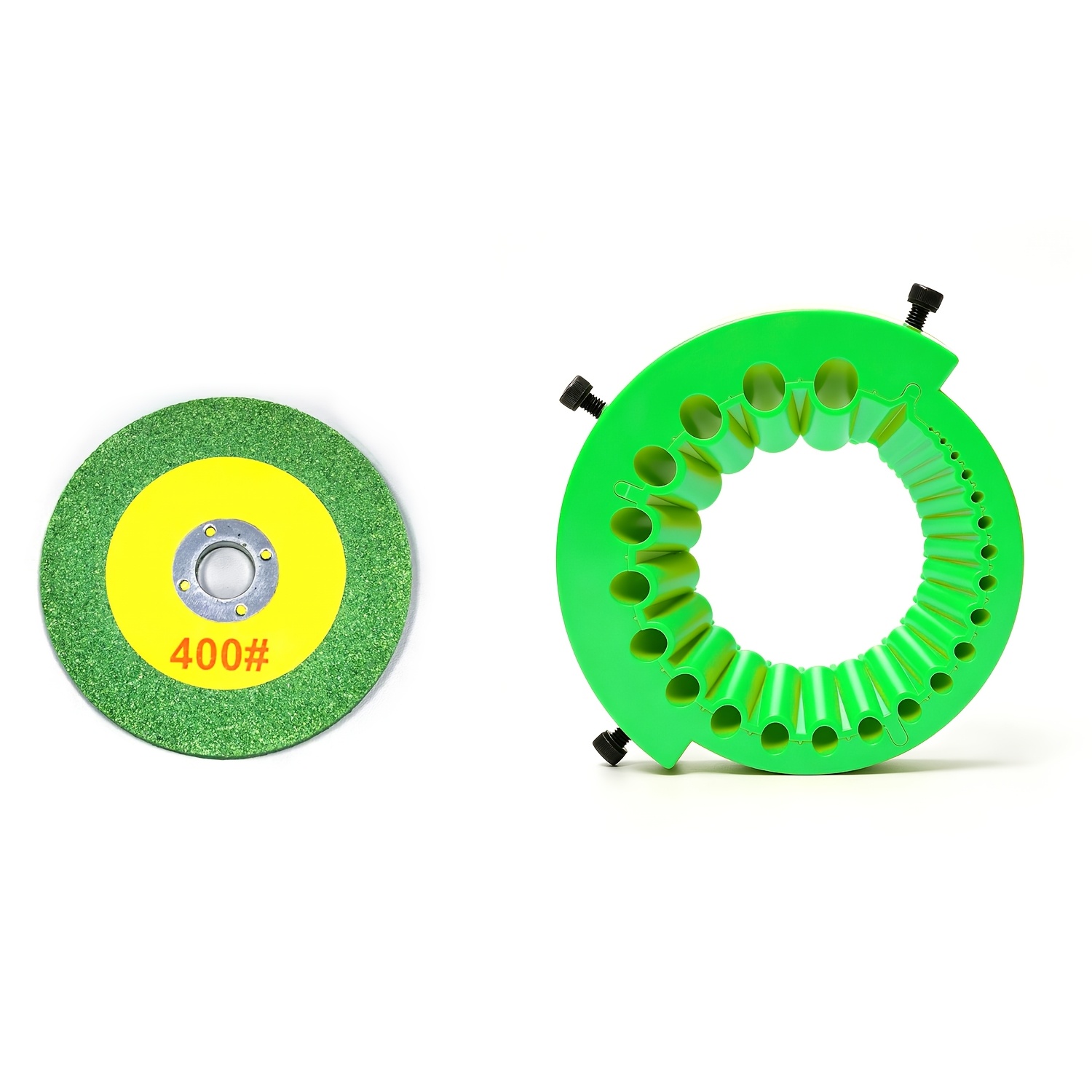 TEMU 2pcs Set Multifunctional Drill Bit Sharpener Kit With 4-inch Polyresin Grinding Wheels, Universal Sharpener For 2-13mm Drill Bits, Instantly