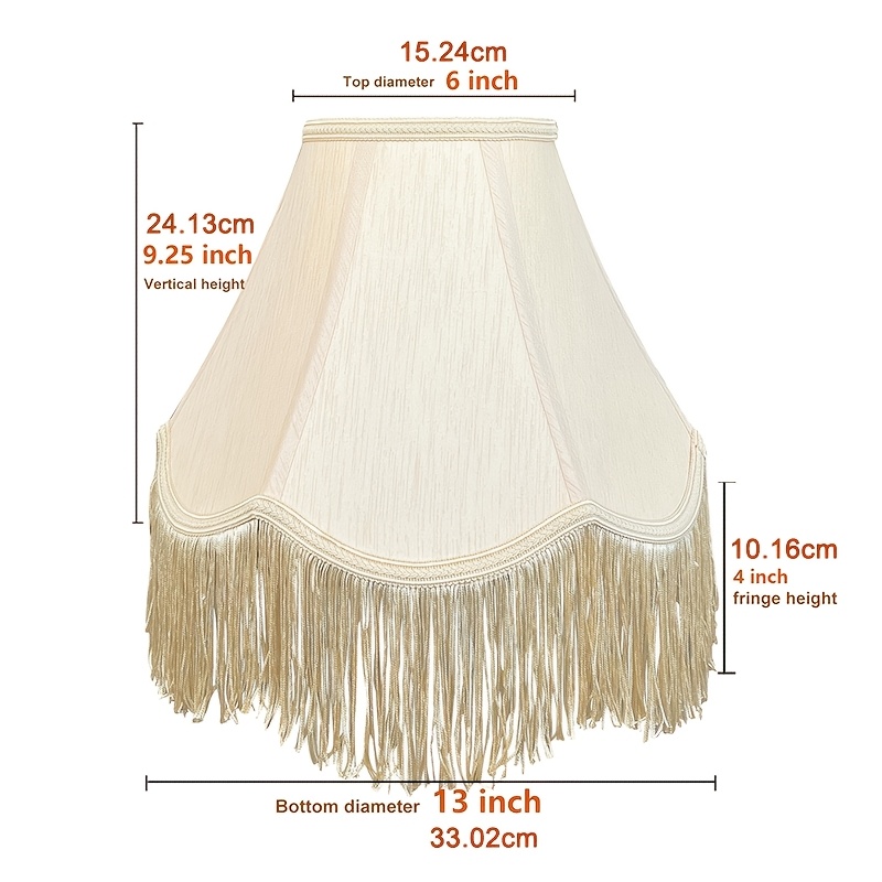 TEMU Victorian Era Tassel Lampshade, 15.24cm X 33.02cm .52cm () Red Vintage Replacement Lampshade, Suitable For Table Lamps And Floor Lamps, Easy To