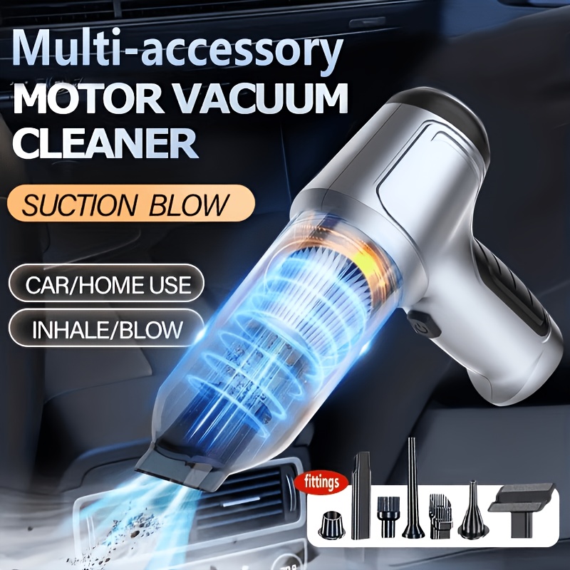 TEMU Upgraded Handheld Car Vacuum Cleaner, 4000mah Large Capacity Lithium Battery, Integrated Blowing And Suction, Handheld Vacuum Cleaner With