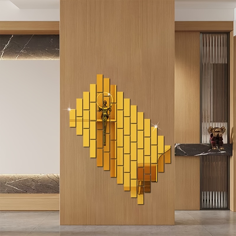 20piece Acrylic Mirror Wall Stickers Versatile Decorative Rectangles