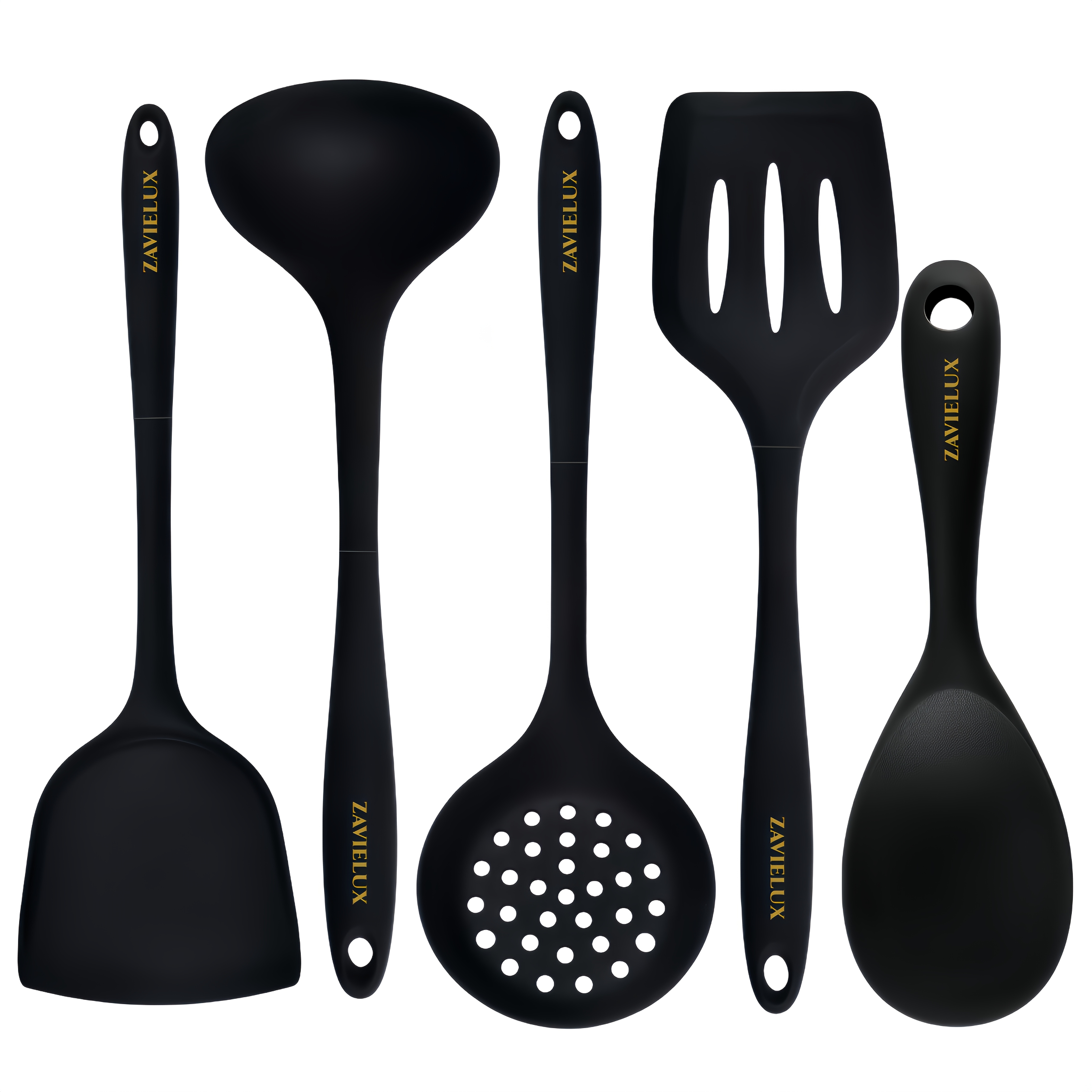 TEMU 5pcs Professional Baking Tools, Silicone Kitchenware Set - High-quality Heat-resistant Baking Tools For Pans, Includes Spatula, Ladle, Soup