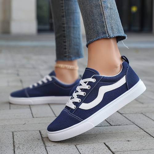 womens breathable thick sole sneakers suitable for lace cushioned pvc sole round toe hand washable casual sneakers for daily wear sports breathable fabric upper women shoes