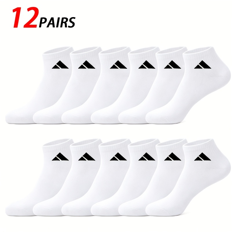 TEMU 12 Pairs Men's Socks Women's Socks Black And Summer Thin Short Socks Couple Socks Casual Versatile Sports Home Socks