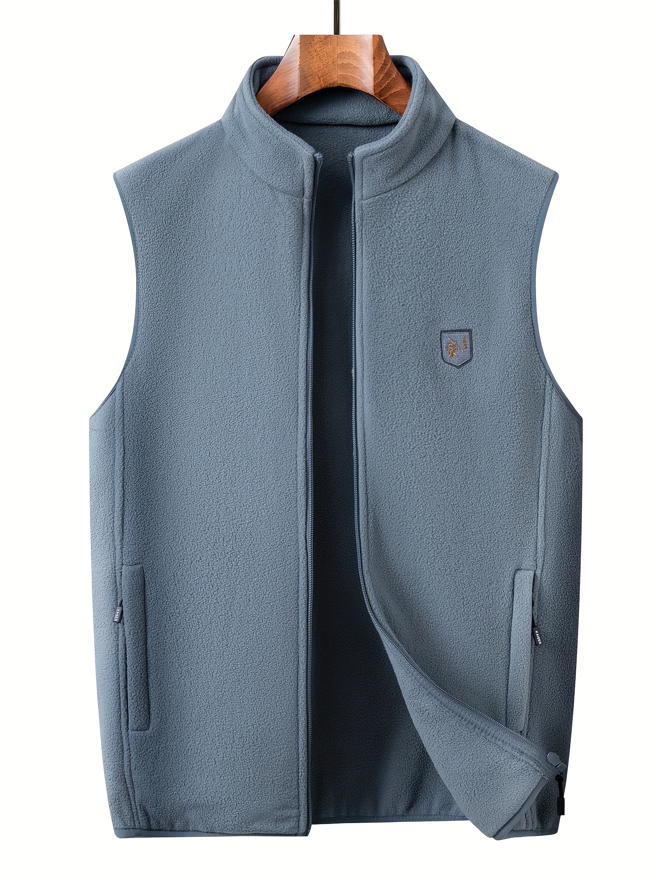 Heren Casual Staande Kraag Vest, Polyester Fleece Gebreide Stof, Regular Fit, Mouwloos,    , Niet-Stretch, met Rits Detail, voor Herfst/Winter Collectie   K3315865001 5