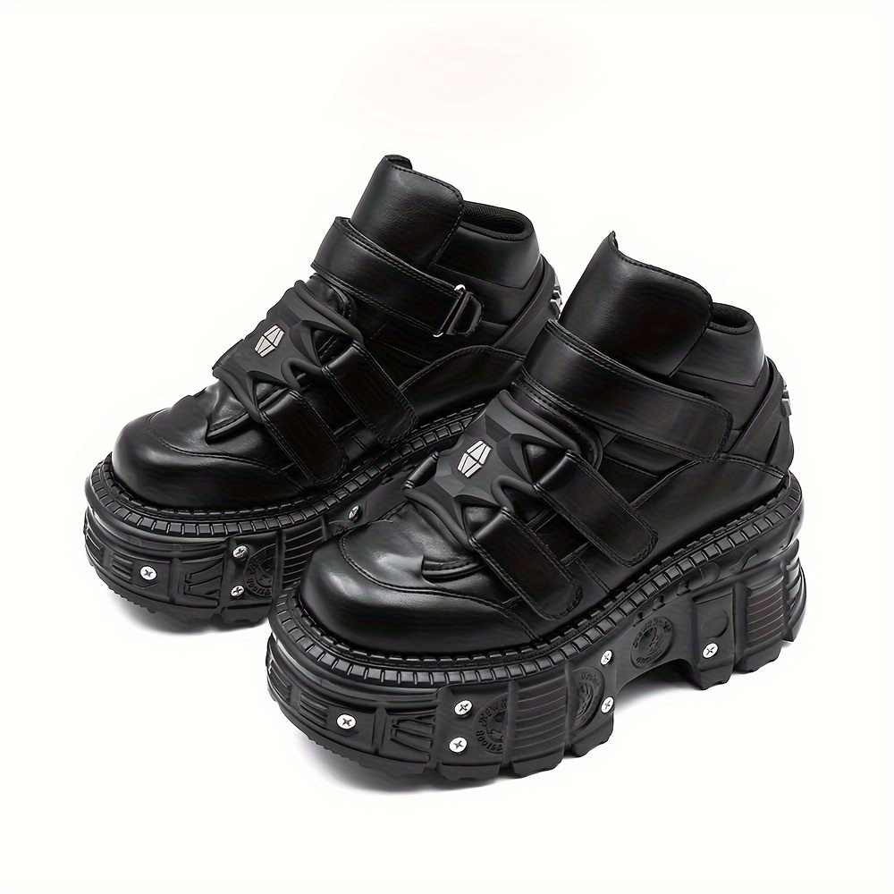 u double punk style high heel ankle boots solid color round