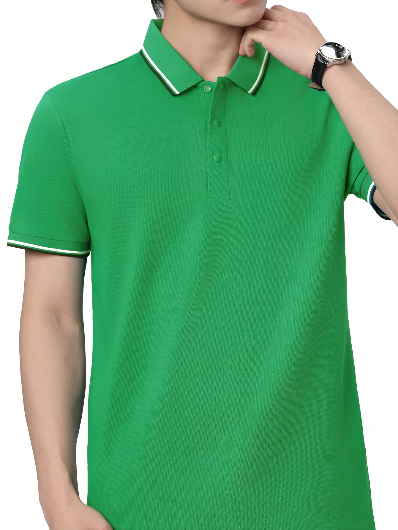 camisa verde hombre 100% algodón manga corta elegante Temu Ecuador