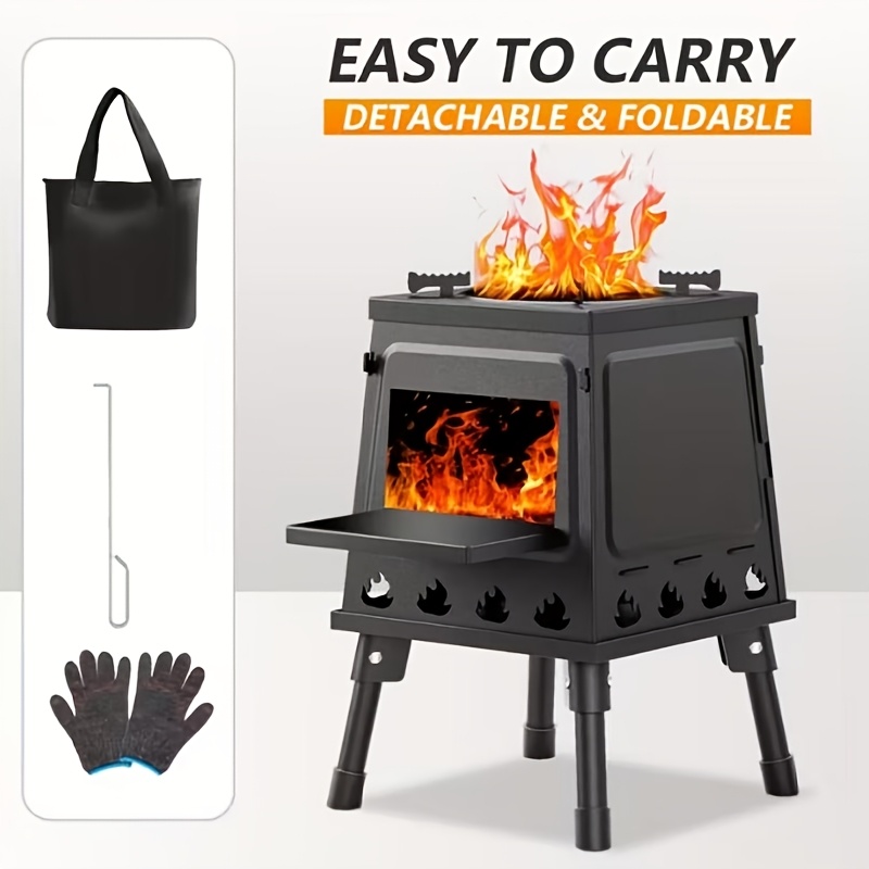TEMU Portable Wood Stove - Lightweight Camping Stove, Suitable For Backpack Travel, Backpack Camping Stove Kit