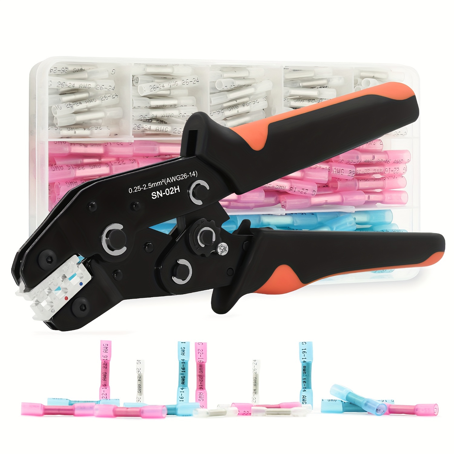 Ratchet Crimping Tool Suitable For Awg 26-14 Heat Shrink Connector Crimping Pliers Set
