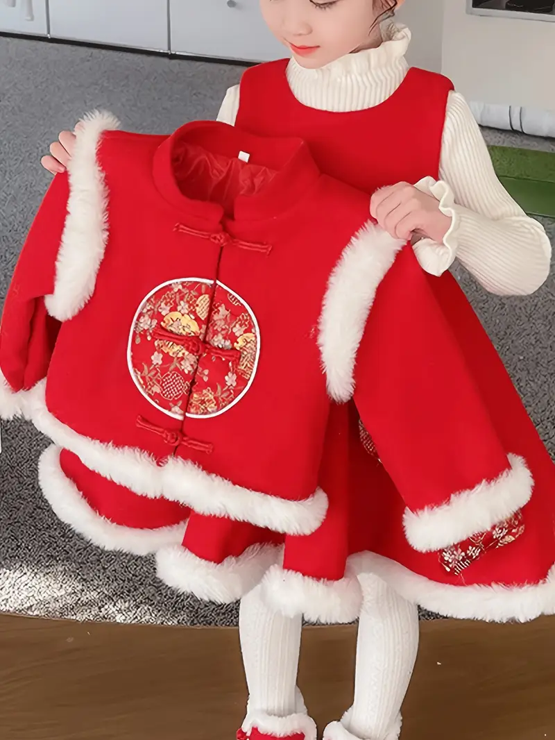 girls red festive winter dress thickened chinese style short - Temu Ireland girls red festive winter dress thickened chinese style short - Temu Ireland