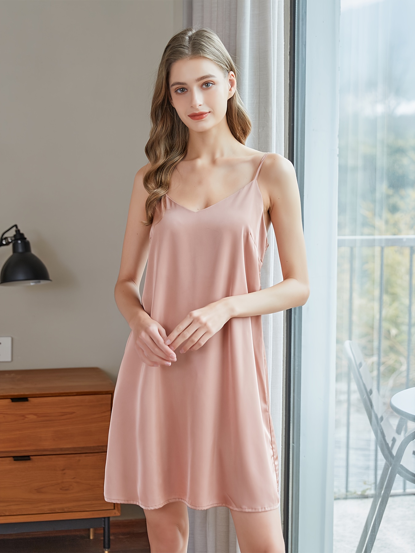 Women's Nightgowns, Modal & Satin Chemise Nightgown