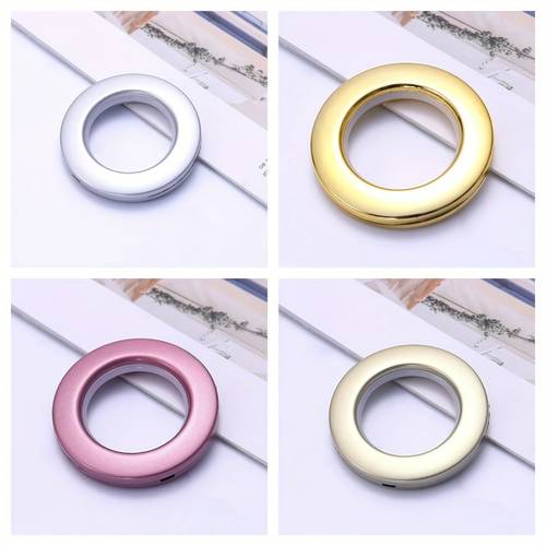 40pcs anneaux de rideau ronds multicolores - plastique durable, pour la décoration de , perforés, accessoires de rideau