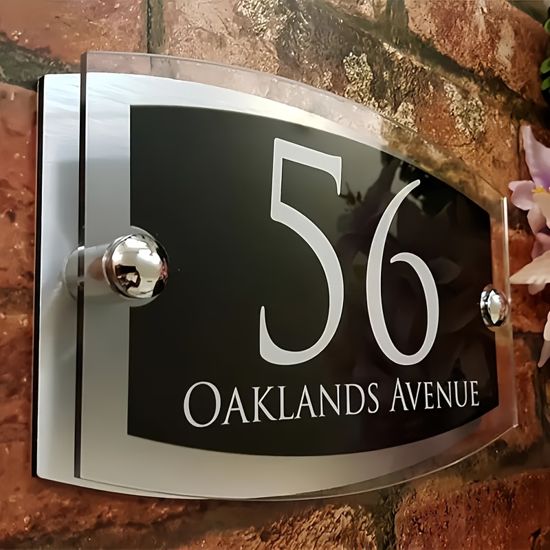 

Customizable 3d House Number Sign, Acrylic Outdoor Wall With Stainless Steel Screws, Personalized Address Plaque, No Electricity Needed