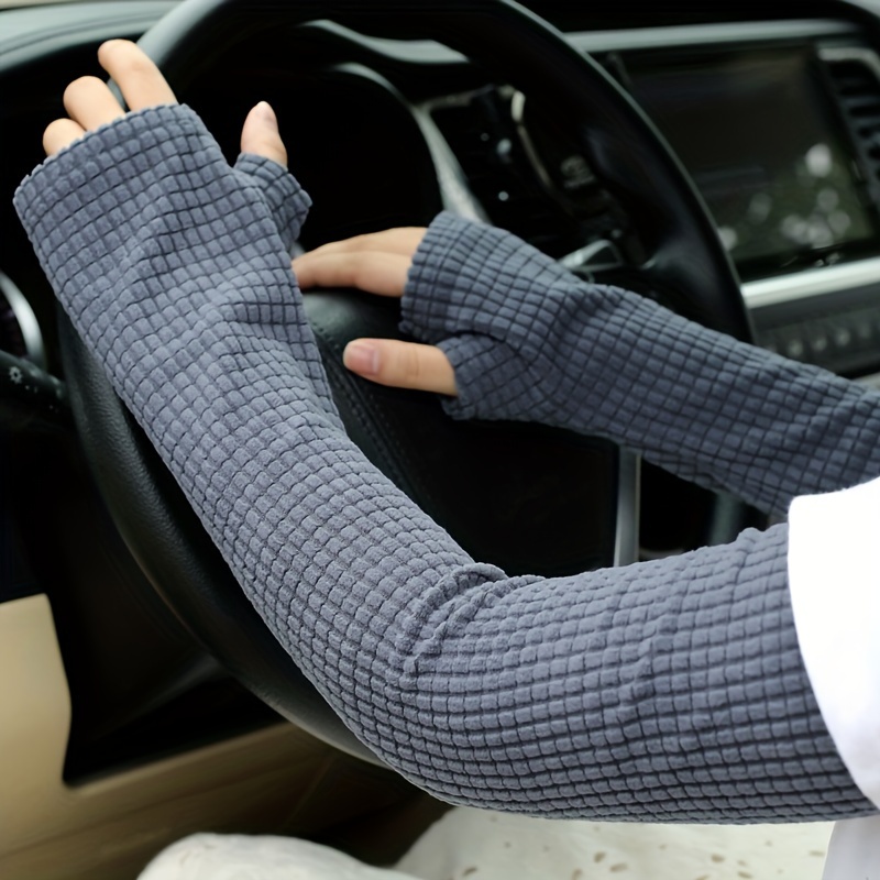 TEMU Women's Warm Arm Sleeves For Autumn And Winter, Thickened And Extended, Men's Long Arm Covers With Fingerless Design
