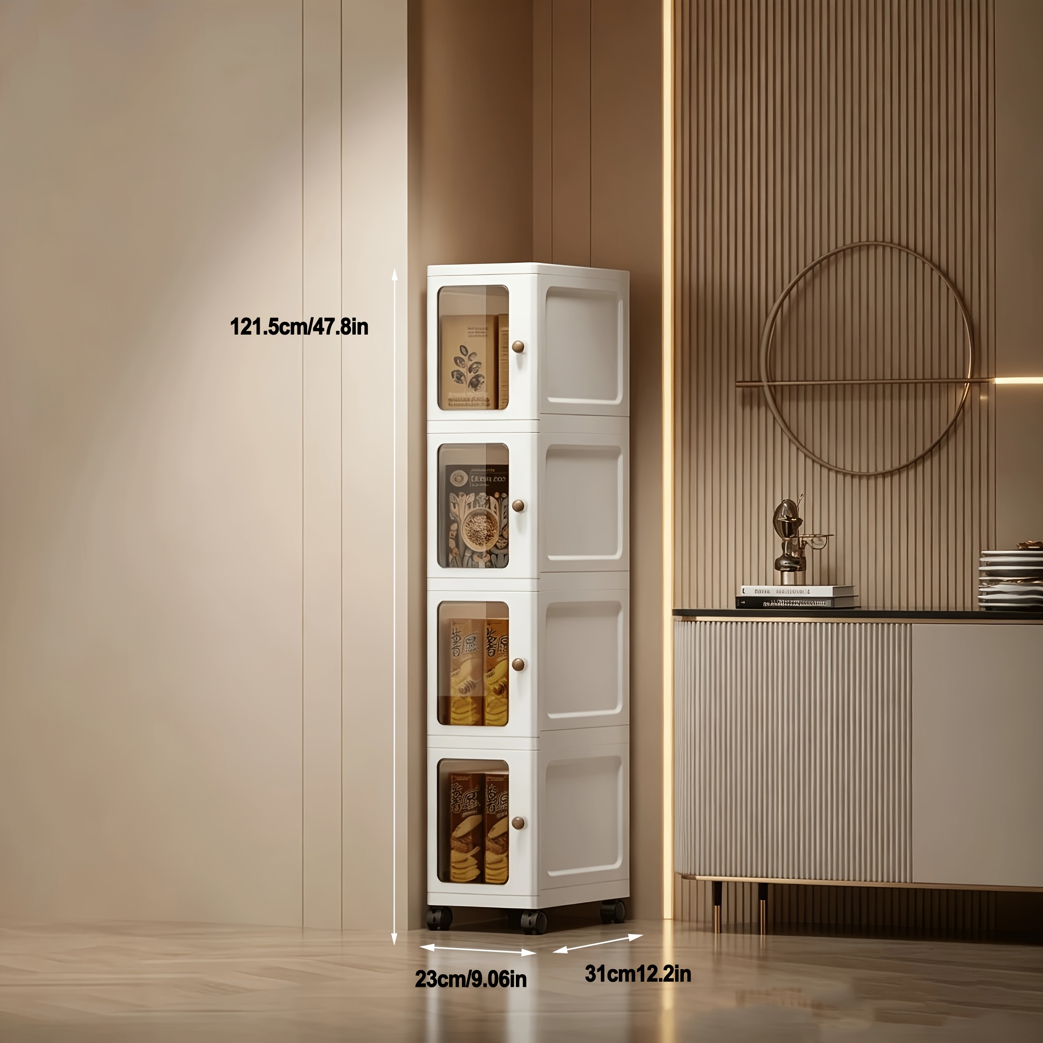 Plastic Multi-Layer Foldable Storage Cabinet for Bathroom